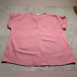 Madewell Rose Gold Gauzy Top Womens Size XL 100% Cotton